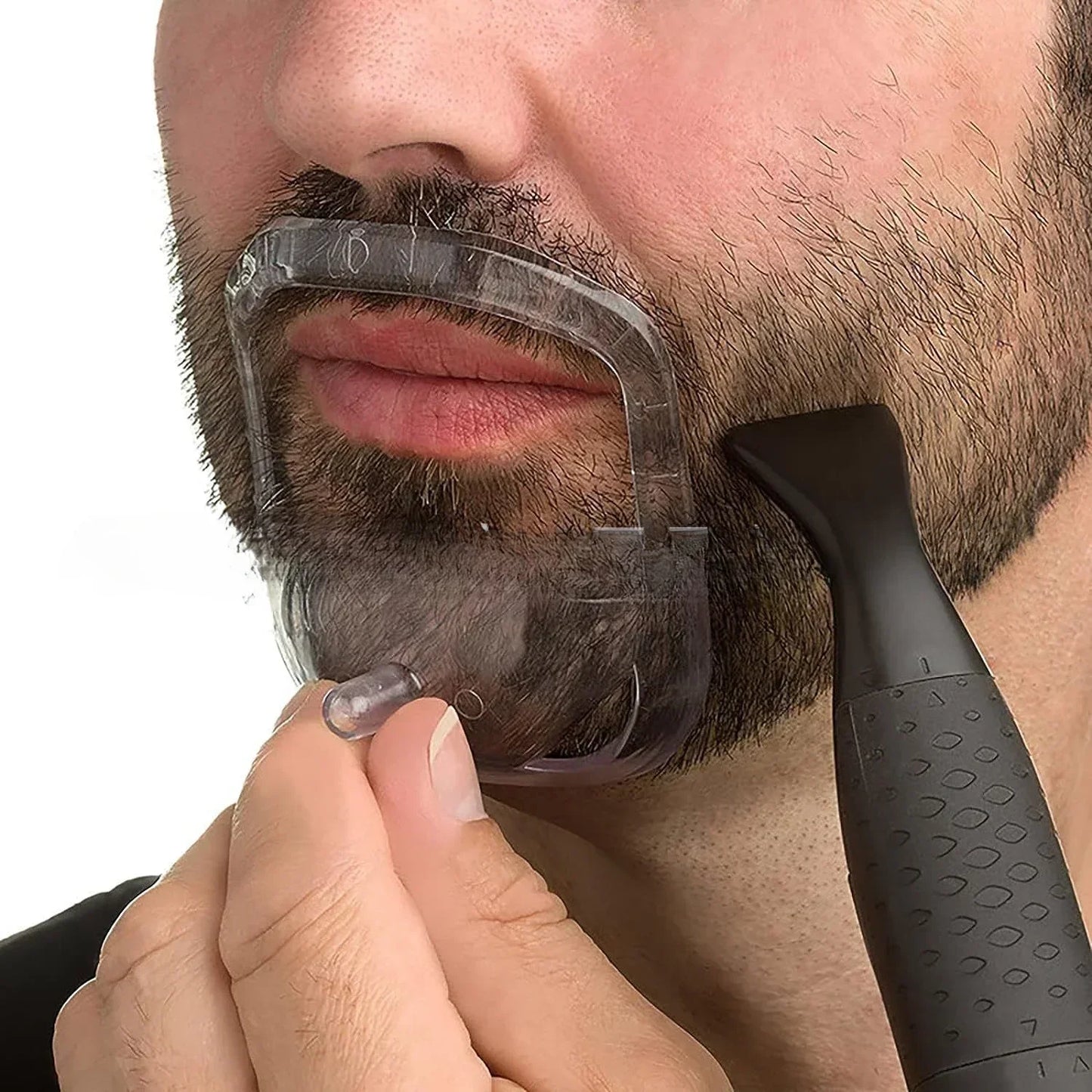 5 PCS/Set Beard Shaper Goatee Mustache Grooming Tool Transparent Face Hair Styling Template for Man Beard Shaving Brushes