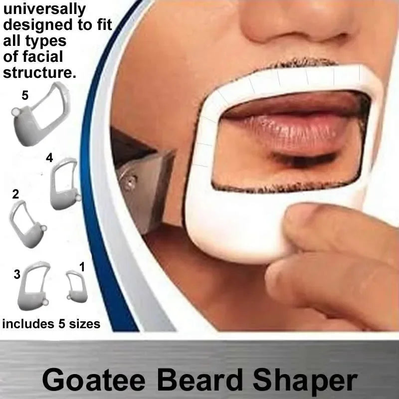 5 PCS/Set Beard Shaper Goatee Mustache Grooming Tool Transparent Face Hair Styling Template for Man Beard Shaving Brushes