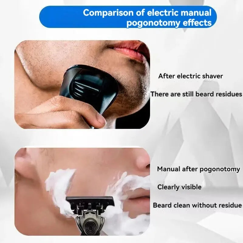 6-Ply Blade Razor Sharp Shave One-Touch Replacement Clean Clean Shave Good Old-Fashioned Manual Razor Men'S Beard Razor