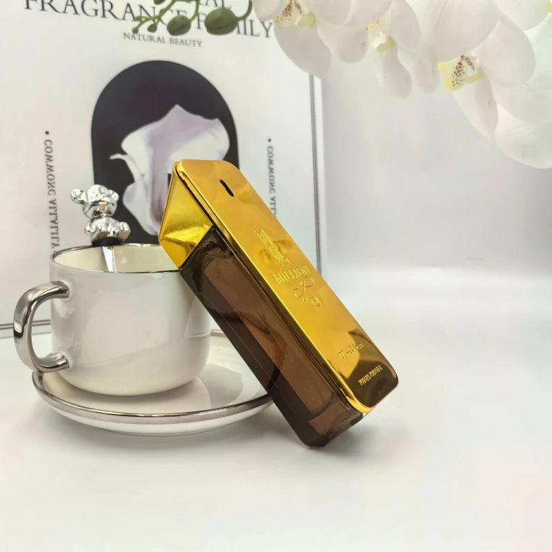 100ml Golden Millionaire Eau de Parfum - Long Lasting Leather Notes Fragrance for Men, Luxury Cologne Attraction 2024 Edition