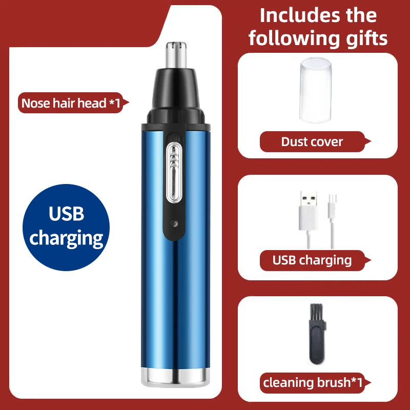Electric Nose Hair Clipper Rechargeable Multi-kinetic Shaving Two-in-one Unisex Fully Automatic Washable Trimmer
