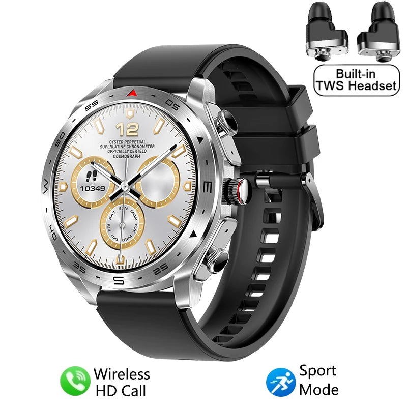 ساعة ذكية جديدة 2024 TWS 2 في 1 سماعات بلوتوث HIFI 9D جودة صوت بلوتوث مكالمات للرجال والنساء ساعات ذكية رياضية