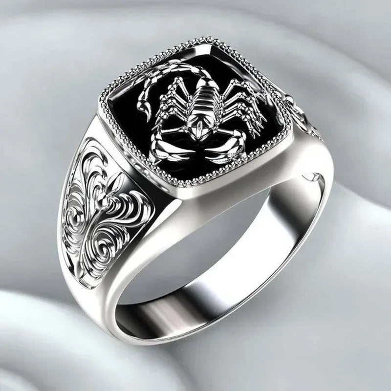 Scorpion Animal Men's Ring Punk Jewelry Accessories Men Rings Cool Fashion Hip Hop Rock Jewelry Gift Halloween Xmas Party Rings