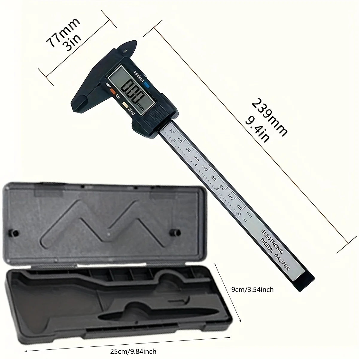 Electronic Digital Calipers Measuring Tool LCD Screen Conversion in Inches and Millimeters used for Jewelry Measurement and DIY