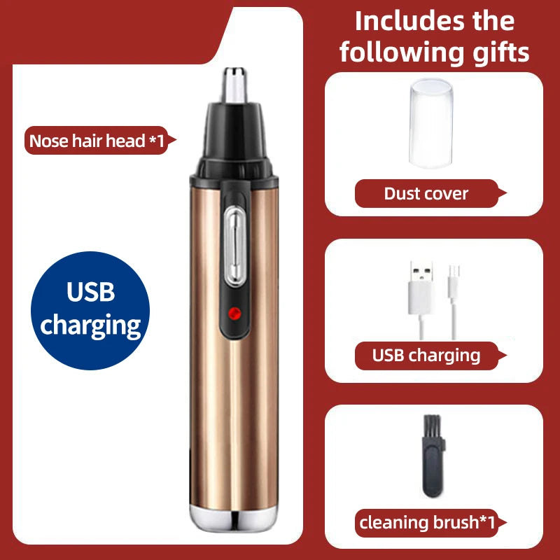 Electric Nose Hair Clipper Rechargeable Multi-kinetic Shaving Two-in-one Unisex Fully Automatic Washable Trimmer