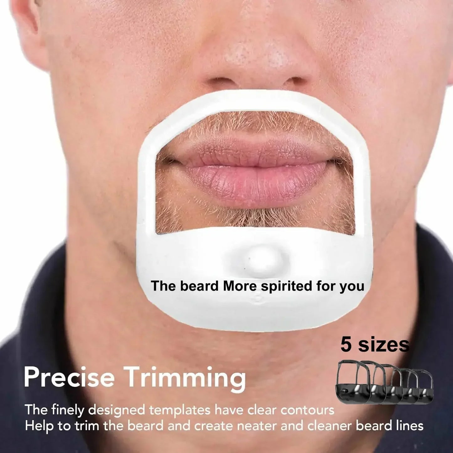 5 PCS/Set Beard Shaper Goatee Mustache Grooming Tool Transparent Face Hair Styling Template for Man Beard Shaving Brushes