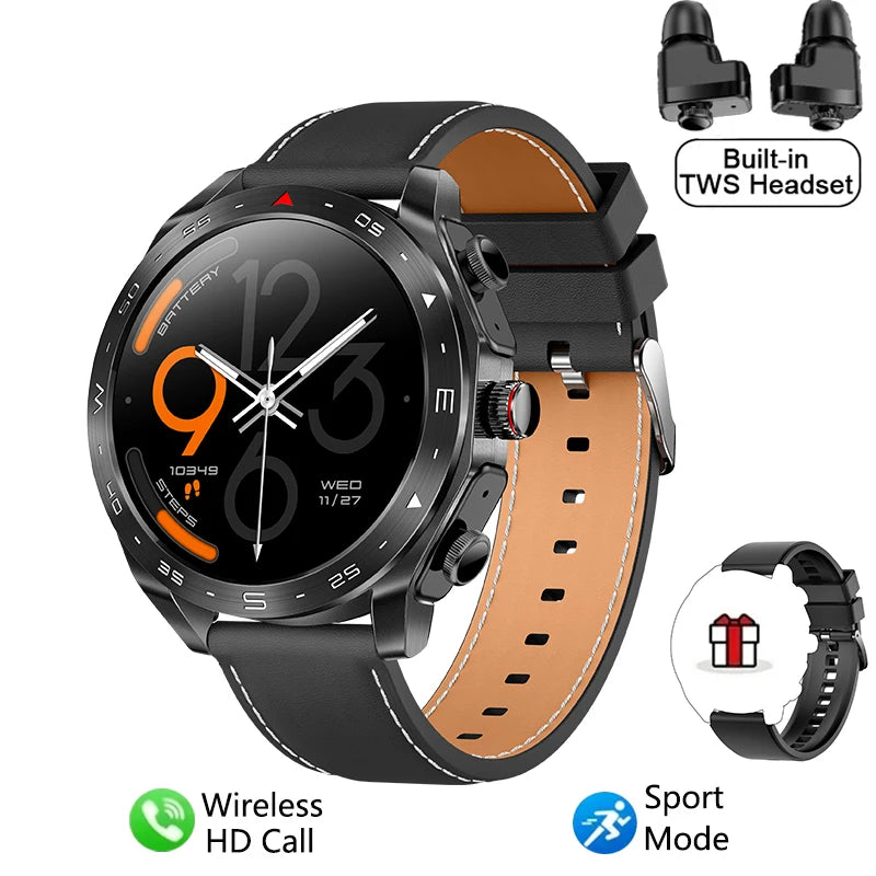 ساعة ذكية جديدة 2024 TWS 2 في 1 سماعات بلوتوث HIFI 9D جودة صوت بلوتوث مكالمات للرجال والنساء ساعات ذكية رياضية