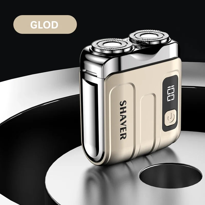 Travel Electric Shaver For Men Double Floating Magnetic Blade Head Portable Beard Knife Rechargeable MINI Rotary Electric Razor
