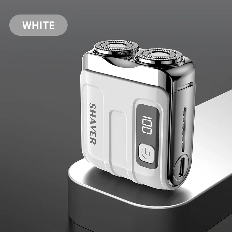 Travel Electric Shaver For Men Double Floating Magnetic Blade Head Portable Beard Knife Rechargeable MINI Rotary Electric Razor