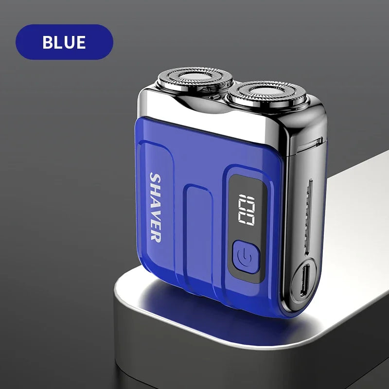 Travel Electric Shaver For Men Double Floating Magnetic Blade Head Portable Beard Knife Rechargeable MINI Rotary Electric Razor