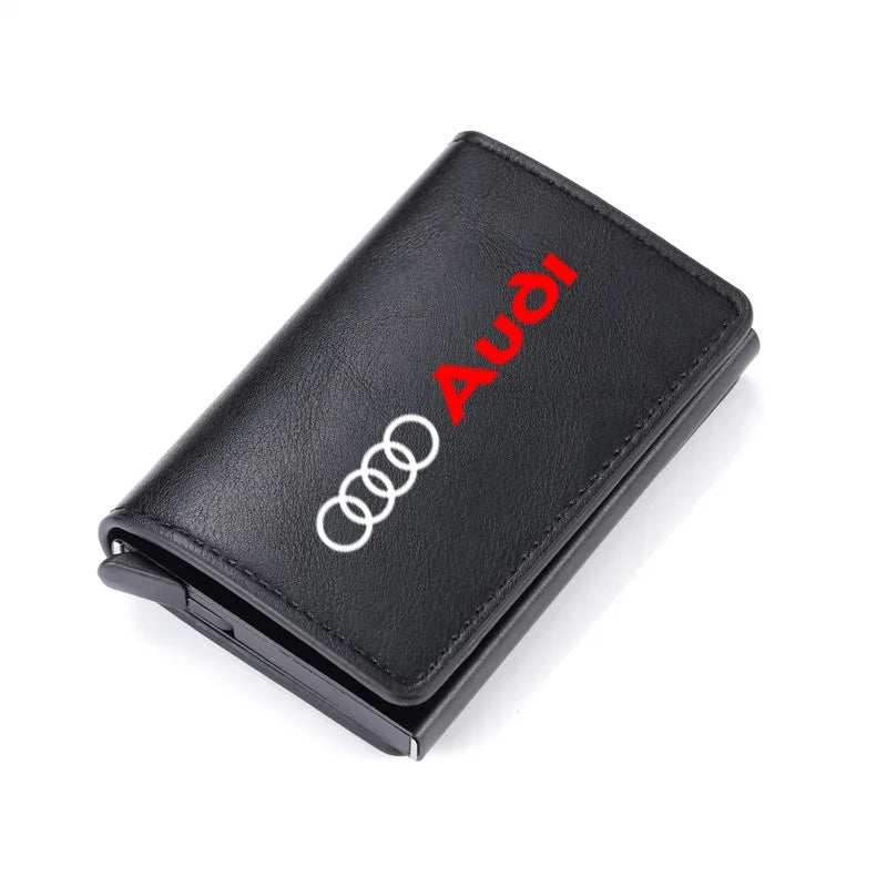 Carbon Fiber Leather Rfid Card Holder Pocket Men Wallets Money Bag For Audi A1 A3 8P 8V A4 A5 A6 A7 A8 Q3 Q5 Q7 Q8 Sline TT