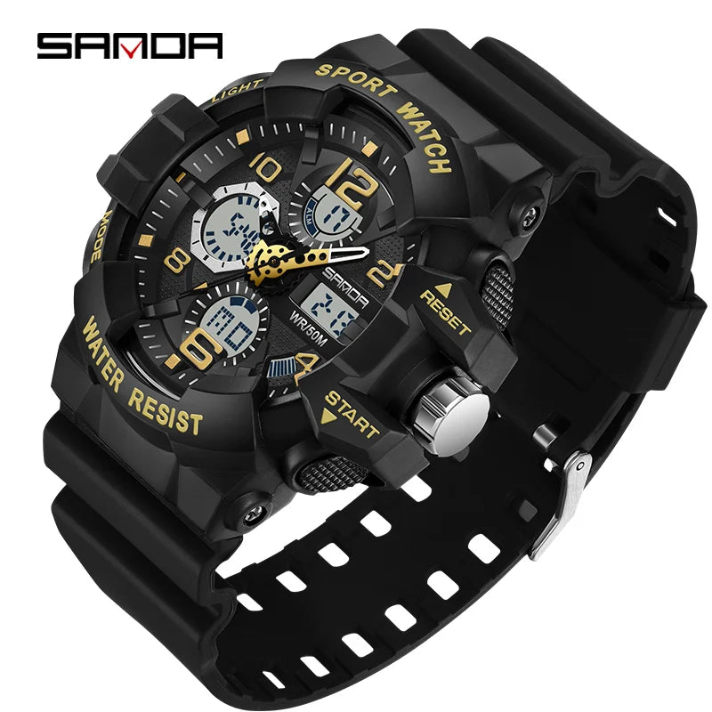 SANDA Brand G- Style Military Watch Men Digital Sports Watches For Man Waterproof Electronic Wristwatch Mens 2022 Relogios