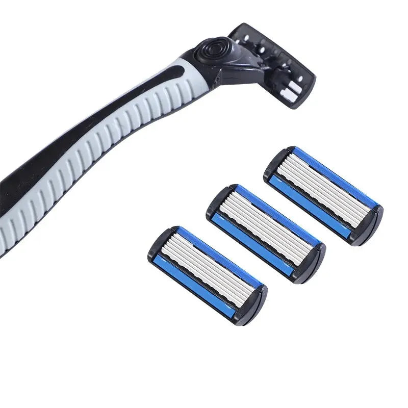 6-Ply Blade Razor Sharp Shave One-Touch Replacement Clean Clean Shave Good Old-Fashioned Manual Razor Men'S Beard Razor
