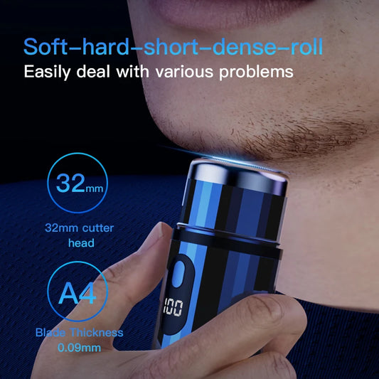 Men's Portable Electric Shaver Capsule Design Mini Travel Home Use Electric Beard Knife USB Rechargeable Pocket Electric Razor