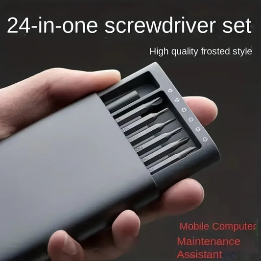 24-in-1 Precision Screwdriver Set with Aluminium Alloy Handle, Highly Hardened Metal Bits, Swivelling Design, Disassembly Kit