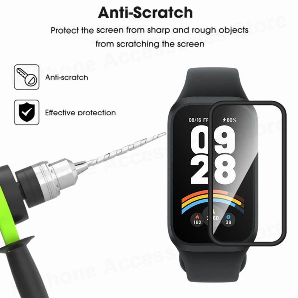 3D Curved Edge Film For Xiaomi Smart Band 9 Active HD Soft Smart Watch Screen Protector Not Glass For Redmi Band 3 3 Accessories