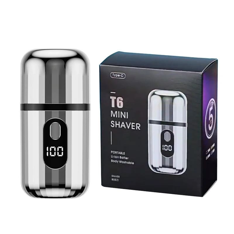 Men's Portable Electric Shaver Capsule Design Mini Travel Home Use Electric Beard Knife USB Rechargeable Pocket Electric Razor