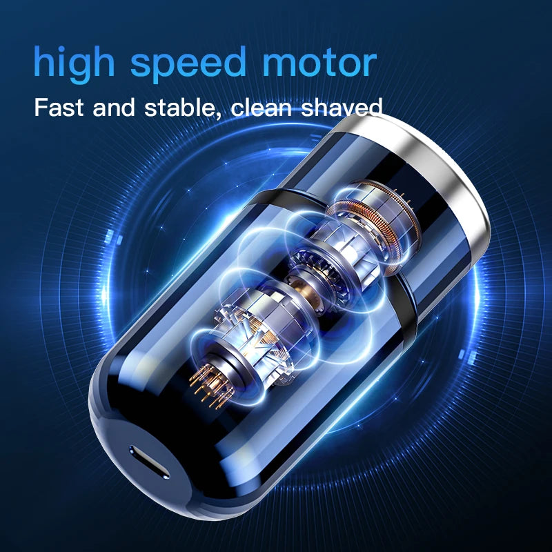Men's Portable Electric Shaver Capsule Design Mini Travel Home Use Electric Beard Knife USB Rechargeable Pocket Electric Razor