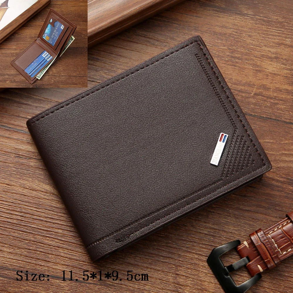 High Capacity Men's Hasp Leather Wallet Multiple Card Slots ID Credit Card Holder Coin Vintage Wallet Fashion Business Wallet