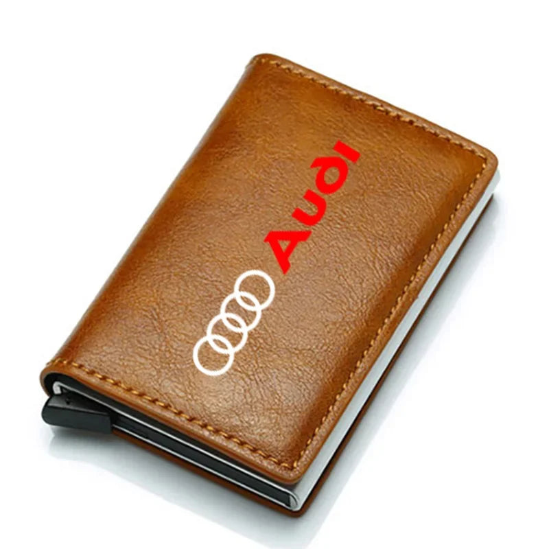 Carbon Fiber Leather Rfid Card Holder Pocket Men Wallets Money Bag For Audi A1 A3 8P 8V A4 A5 A6 A7 A8 Q3 Q5 Q7 Q8 Sline TT