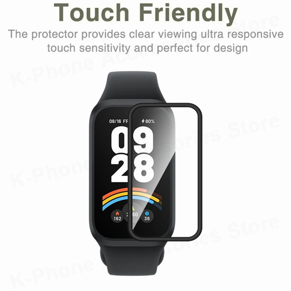 3D Curved Edge Film For Xiaomi Smart Band 9 Active HD Soft Smart Watch Screen Protector Not Glass For Redmi Band 3 3 Accessories