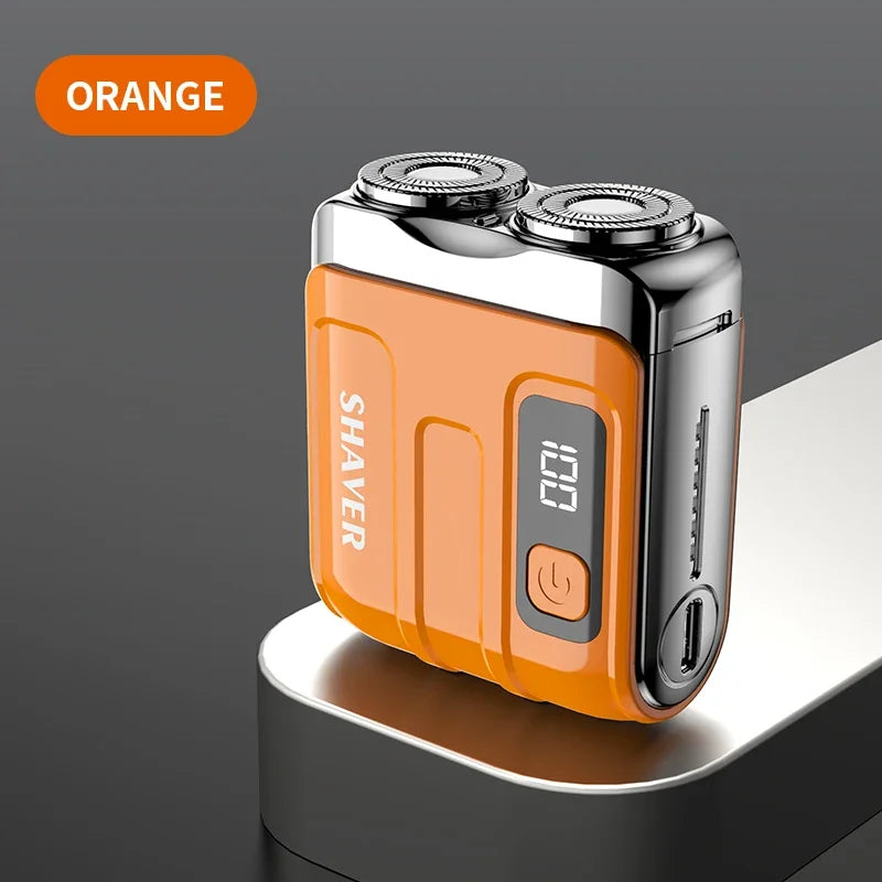 Travel Electric Shaver For Men Double Floating Magnetic Blade Head Portable Beard Knife Rechargeable MINI Rotary Electric Razor