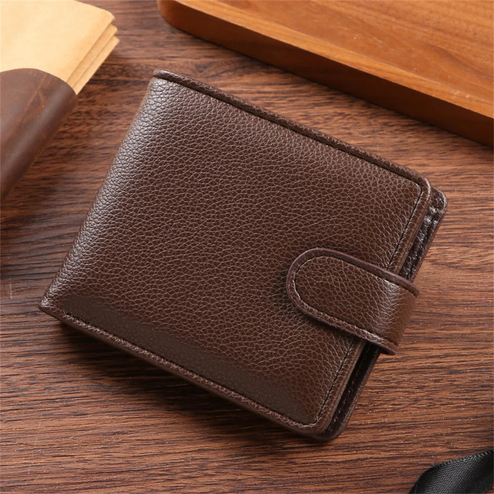 High Capacity Men's Hasp Leather Wallet Multiple Card Slots ID Credit Card Holder Coin Vintage Wallet Fashion Business Wallet