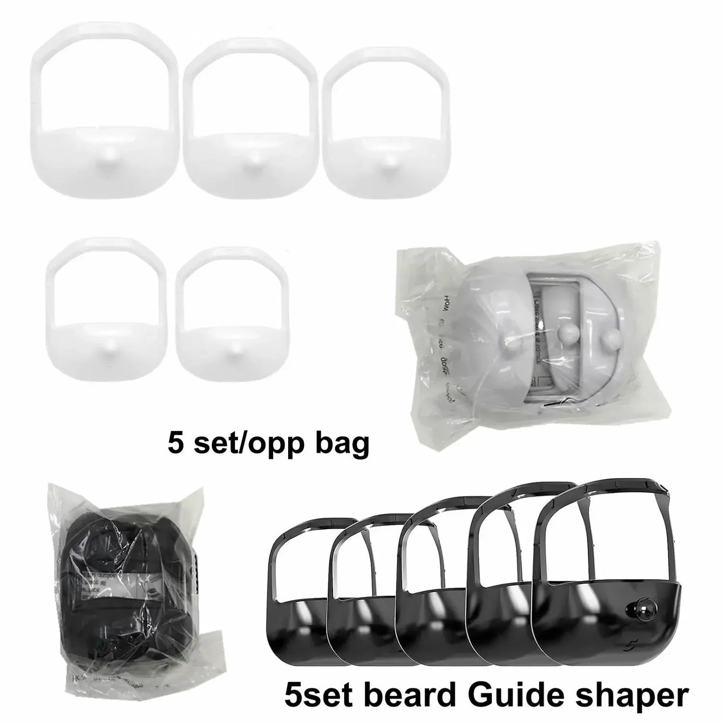 5 PCS/Set Beard Shaper Goatee Mustache Grooming Tool Transparent Face Hair Styling Template for Man Beard Shaving Brushes