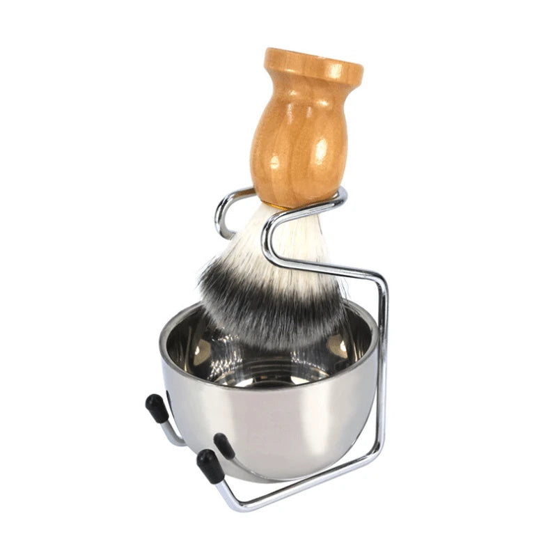 Beard Shaving Brush Steel Handle Bristle Hair Salon Barber Soap Foam Shave Men Facial Cleaning Tool Barber