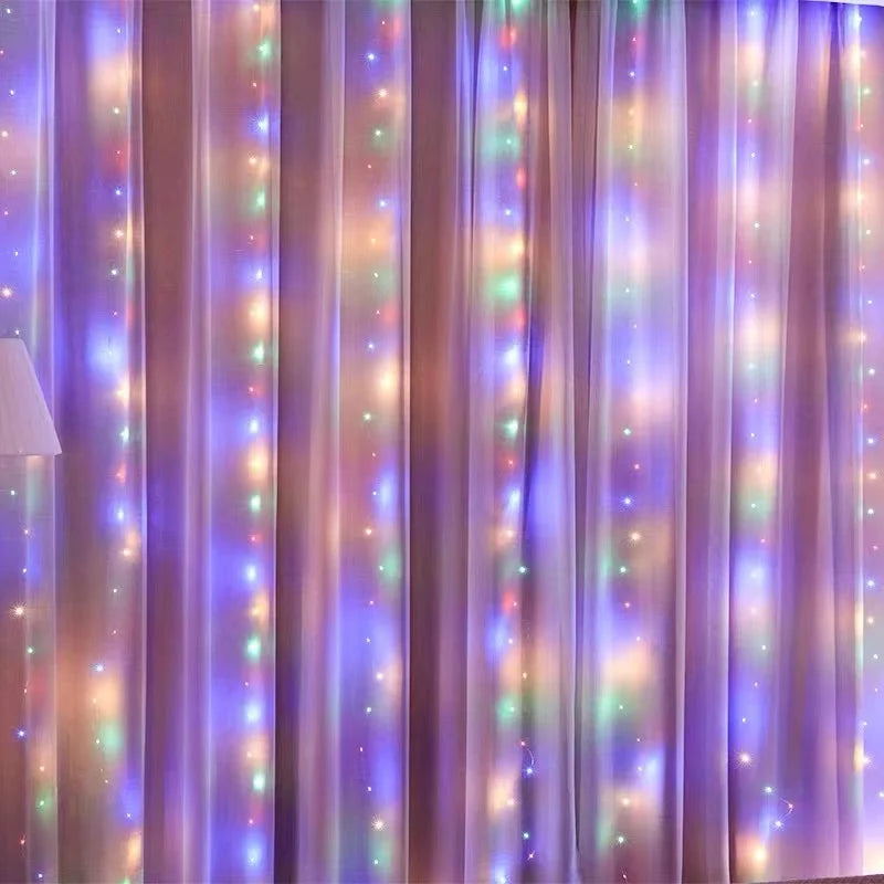 6x3M/3x3m Curtain Garland on The Window USB Power Fairy Lights Festoon with Remote New Year Garland Led Lights Christmas Decor