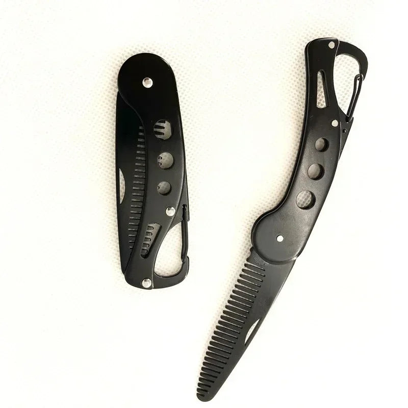 1PCS Men Beard Styling Comb Hot Sale Stainless Steel Folding Comb  Anti Static Mustache Comb Hairdressing Tools Wholesale