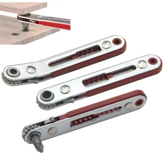 Multifunctional Bidirectional Forward and Reverse Ratchet Screwdriver Elbow Flat Head Wrench Cross Screwdriver Slotted Tool