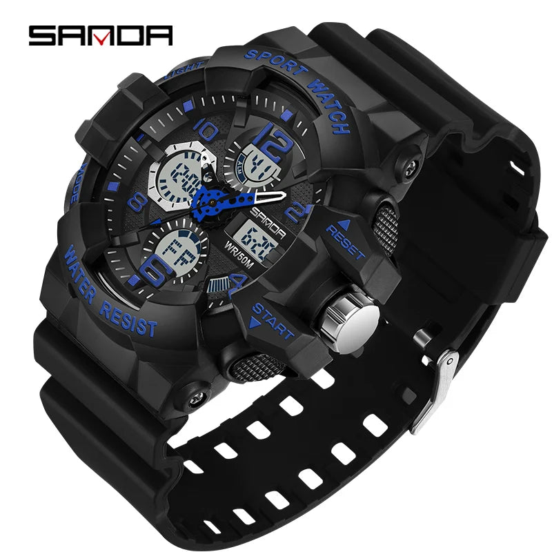 SANDA Brand G- Style Military Watch Men Digital Sports Watches For Man Waterproof Electronic Wristwatch Mens 2022 Relogios