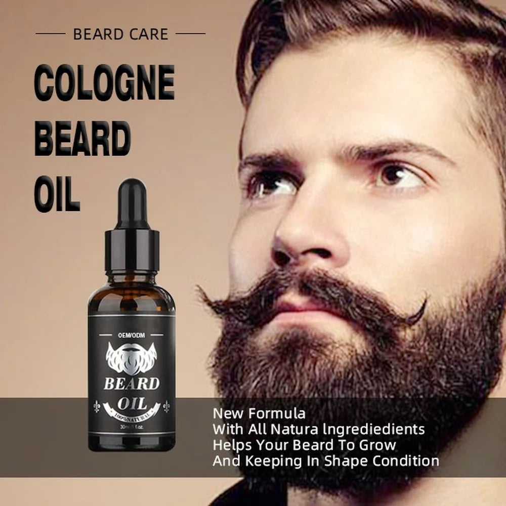 Beard Growth Kit Beard Hair Enhancer Growth Thickening Activator Serum beard oil, beard balm, bamboo brush comb Beard care kit