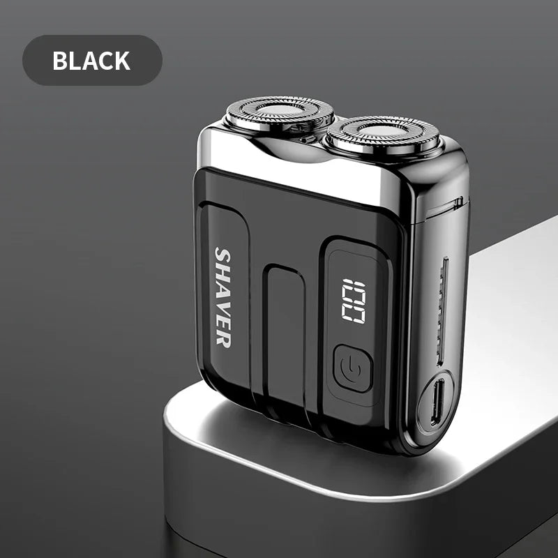 Travel Electric Shaver For Men Double Floating Magnetic Blade Head Portable Beard Knife Rechargeable MINI Rotary Electric Razor