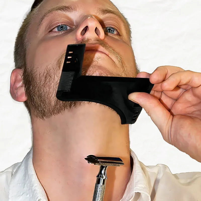 Fashion Beard Styling Template Comb New Barber Tool Mustache Symmetry Trimming Styling Stencil 3 Colors Optional Styling Comb