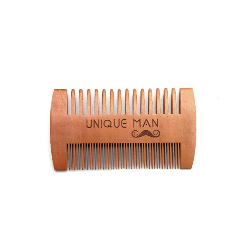 Men's Wooden Beard Comb with Leather Case Mustache Hair Comb For Men Fine Coarse Teeth Perfect Beard Balms Essential Oils Comb